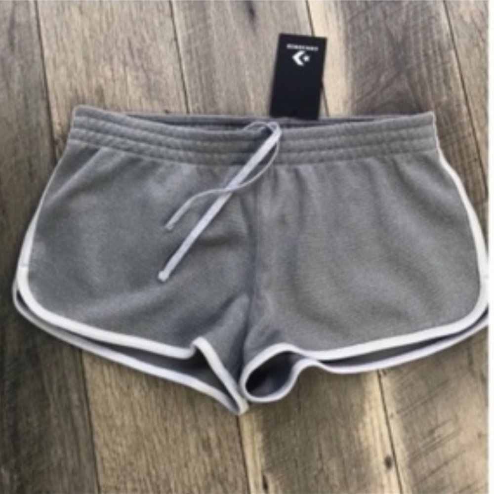 Converse Miley Cyrus Boxy Shorts Silver Grey Glitter Women's Size L 10008667-A02